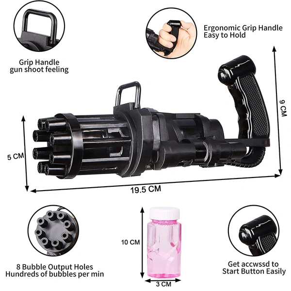 Electric 8-Hole Bubbles, New Gatling Bubble Machine Outdoor Toys Gun