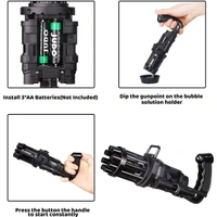 Electric 8-Hole Bubbles, New Gatling Bubble Machine Outdoor Toys Gun