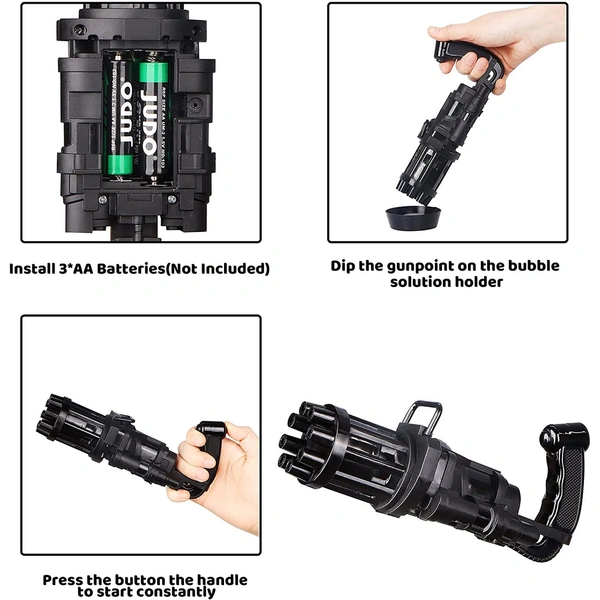 Electric 8-Hole Bubbles, New Gatling Bubble Machine Outdoor Toys Gun