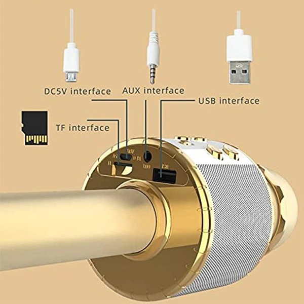 Wireless Bluetooth Recording Condenser Handheld Microphone Bluetooth Speaker Audio Recording Karaoke with Mic (Multicolor 1 Pc)