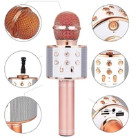 Wireless Bluetooth Recording Condenser Handheld Microphone Bluetooth Speaker Audio Recording Karaoke with Mic (Multicolor 1 Pc)