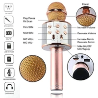 Wireless Bluetooth Recording Condenser Handheld Microphone Bluetooth Speaker Audio Recording Karaoke with Mic (Multicolor 1 Pc)