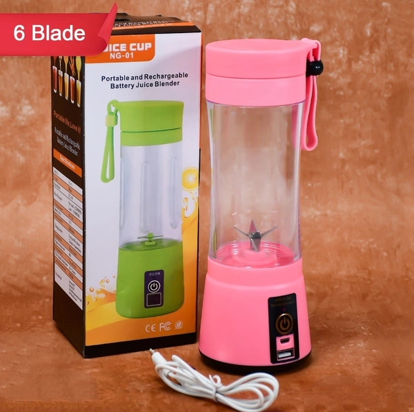 Portable 6 Blade Juicer Cup USB Rechargeable Vegetables Fruit Juice Maker Juice Extractor Blender Mixer With Power Bank