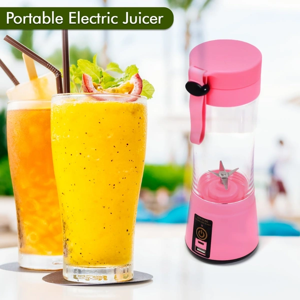 Portable 6 Blade Juicer Cup USB Rechargeable Vegetables Fruit Juice Maker Juice Extractor Blender Mixer With Power Bank