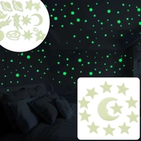 Glowing Dark Moon and Star Fluorescent Wall Ceiling Stickers Fluorescent Toys - Set of 6
