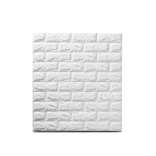 Home Décor 70x77cm DIY 3D Wall Stickers PE Foam Safty Home Decor Wallpaper DIY Wall Decor Brick (White)