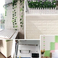 Home Décor 70x77cm DIY 3D Wall Stickers PE Foam Safty Home Decor Wallpaper DIY Wall Decor Brick (White)