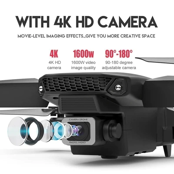  Foldable Toy Drone with HQ WiFi Camera Remote Control for Kids Quadcopter with Gesture Selfie, Flips Bounce Mode, App One Key Headless Mode functionality (Black colour)