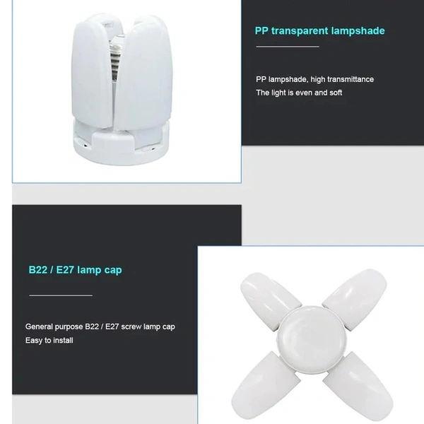 FAN BLADE LED BULB 28V FOLDABLE LED BLADE FAN BULB ( 1 PC )