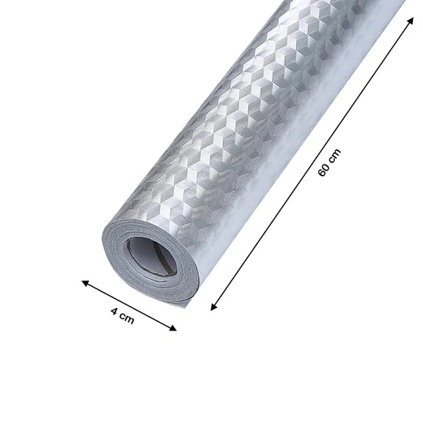 2 METER ALUMINIUM FOIL STICKER USED IN ALL KITCHEN PURPOSES TO PREVENT OILY AND GREASY STAINS OF FOOD WHILE COOKING.