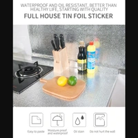 2 METER ALUMINIUM FOIL STICKER USED IN ALL KITCHEN PURPOSES TO PREVENT OILY AND GREASY STAINS OF FOOD WHILE COOKING.