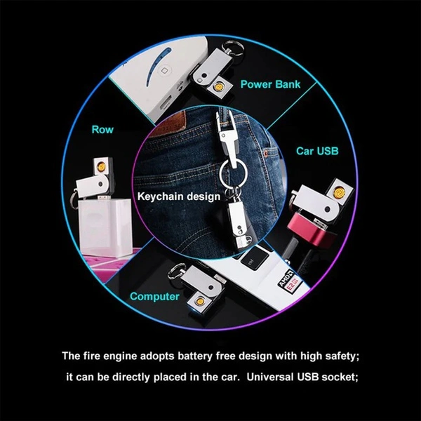 USB MINI PORTABLE LIGHTERS WITH THIN METAL CREATIVE