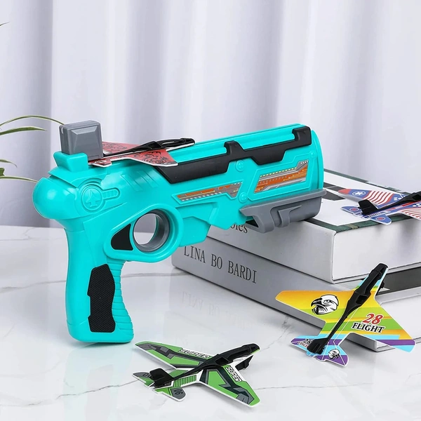 Airplane Launcher Toy Catapult aircrafts Gun with 4 Foam aircrafts