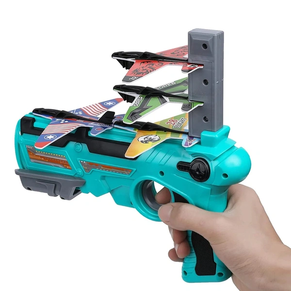 Airplane Launcher Toy Catapult aircrafts Gun with 4 Foam aircrafts
