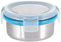COMPACT STAINLESS STEEL AIRTIGHT LUNCH BOX SET - 4 PCS (3 LEAKPROOF CONTAINERS AND 1 BOTTLE)