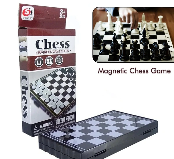 Chess Board 5"x5" Magnetic Chessboard Game Set with Folding Travel Portable Case Travel Chessgame Premium Classic Black & Ivory Color Pieces Prefect Gift for Kids and Adults 