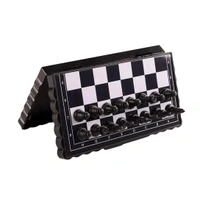 Chess Board 5"x5" Magnetic Chessboard Game Set with Folding Travel Portable Case Travel Chessgame Premium Classic Black & Ivory Color Pieces Prefect Gift for Kids and Adults 