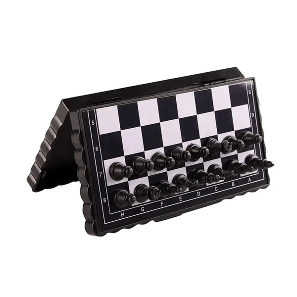 Chess Board 5"x5" Magnetic Chessboard Game Set with Folding Travel Portable Case Travel Chessgame Premium Classic Black & Ivory Color Pieces Prefect Gift for Kids and Adults 