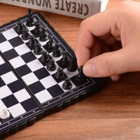 Chess Board 5"x5" Magnetic Chessboard Game Set with Folding Travel Portable Case Travel Chessgame Premium Classic Black & Ivory Color Pieces Prefect Gift for Kids and Adults 