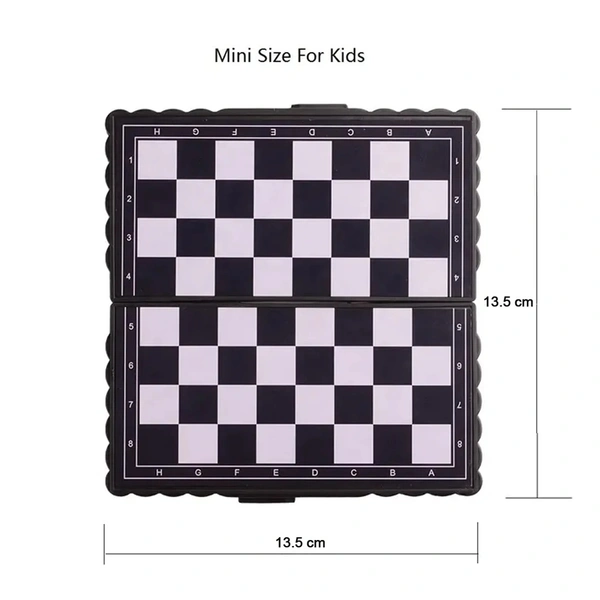 Chess Board 5"x5" Magnetic Chessboard Game Set with Folding Travel Portable Case Travel Chessgame Premium Classic Black & Ivory Color Pieces Prefect Gift for Kids and Adults 