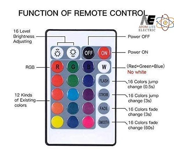 15mtr Multicolor LED Strip Rope Light with Remote & Cord Fixed