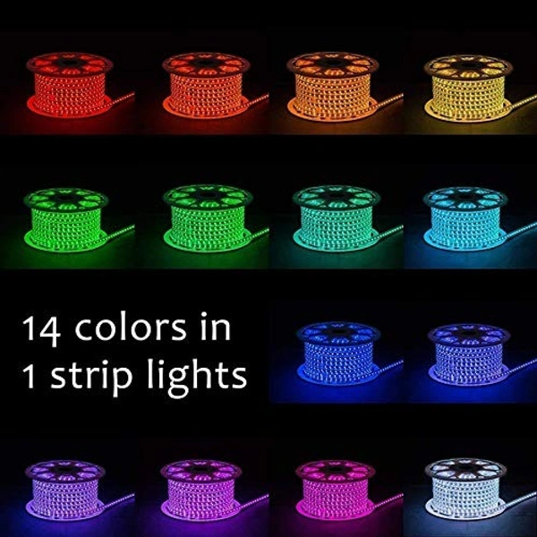 15mtr Multicolor LED Strip Rope Light with Remote & Cord Fixed