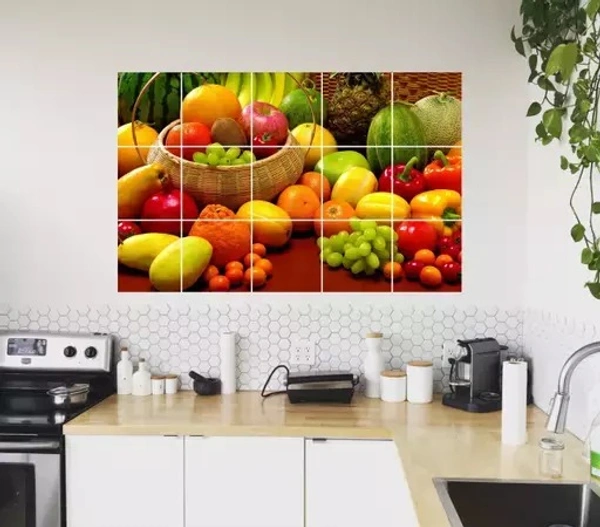 Sai designs Waterproof kitchen Fresh FruitsWallpaper/Wall sticker Multicolored - Kitchen Wall coverings (60cm x 91cm)