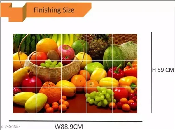 Sai designs Waterproof kitchen Fresh FruitsWallpaper/Wall sticker Multicolored - Kitchen Wall coverings (60cm x 91cm)