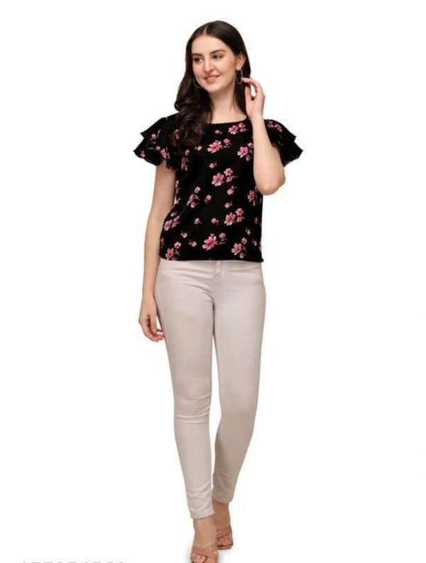 Attigo new and trending floral top with stylish sleeves - M