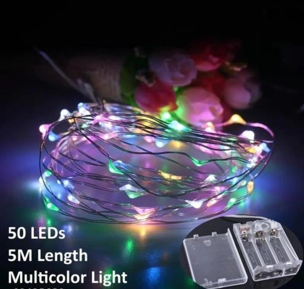 50 LED Multicolor Battery Powered Fairy Light (Pack of 1)