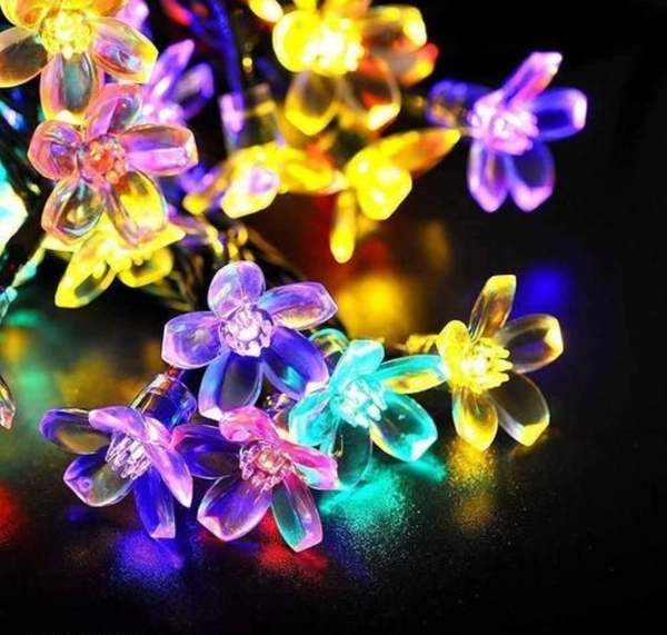 14 LED 4 Meter Blossom Flower Fairy String Lights, Christmas Lights for Diwali Home Decoration (16 Led Flower Multicolor)