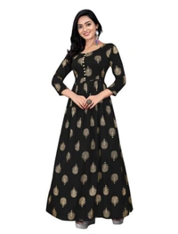Trendy Women's FOIL LONG GOWN - Black, M