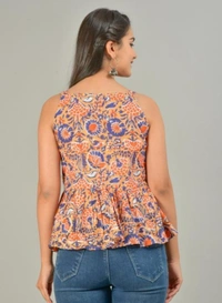 Cotton Printed Steptop Orange