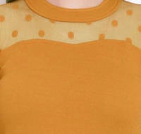 Leoty Women's Western Polka Dot Long Sleeve Stylish Top - Web Orange, S