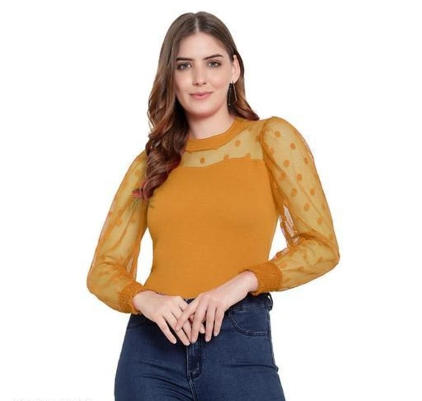 Leoty Women's Western Polka Dot Long Sleeve Stylish Top - Web Orange, XL
