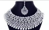 Rhodium Plated Jewellery Set White Austrian Diamond