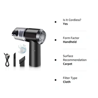 Vacuum Cleaner Dust Collection/Lighting 2 in 1 Car Vacuum Cleaner 120W High-Power Handheld Wireless Vacuum Cleaner Home Car Dual-use Portable USB Rechargeable Set of 1 Black