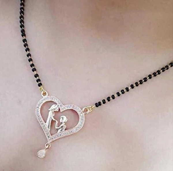 One Gram Gold Chain Black Beads 18 inch Mangalsutra for Women