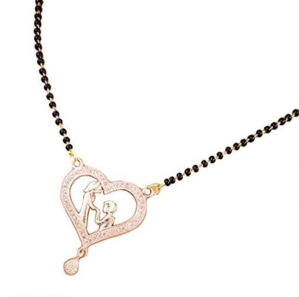 One Gram Gold Chain Black Beads 18 inch Mangalsutra for Women