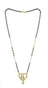 One Gram Gold Chain Black Beads 18 inch Mangalsutra for Women