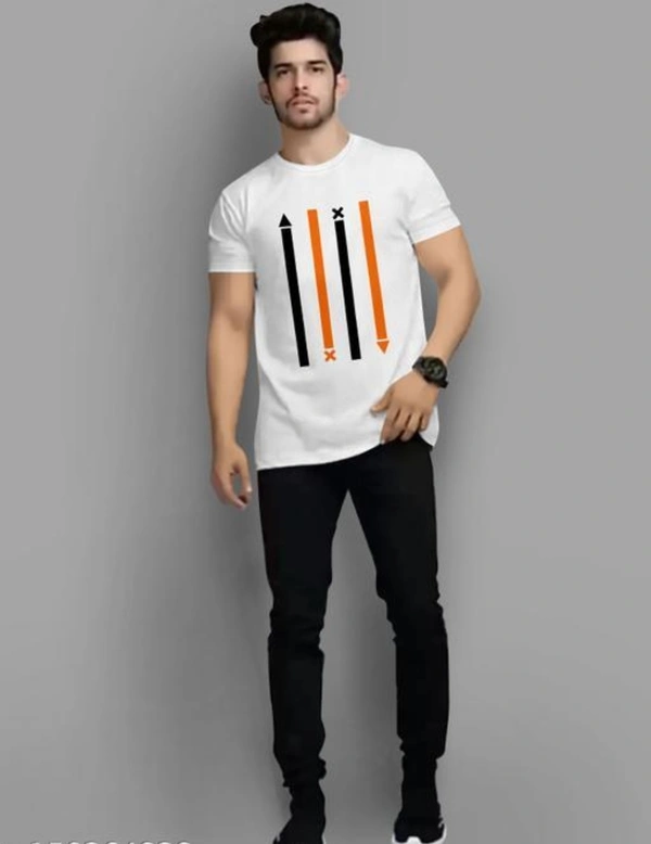 New Lycra Polyster T-shirts_White Colour Round Neck_White-TS-4L- - For Boys