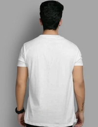 New Lycra Polyster T-shirts_White Colour Round Neck_White-TS-4L- - For Boys