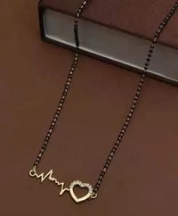 Love Heart Rose Gold-Plated Brass Mangalsutra Design look For women Party Wear