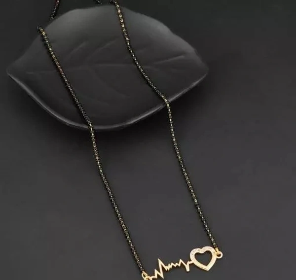Love Heart Rose Gold-Plated Brass Mangalsutra Design look For women Party Wear