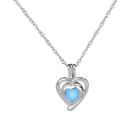 Glow in the Dark Luminous Heart Shape Pendant - Blue Glow