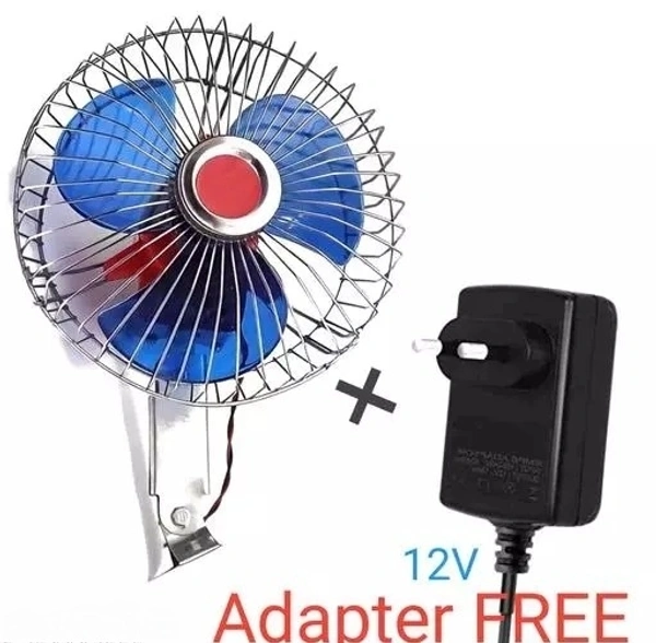 Car/Kitchen Or office used 6 inches 12 Volt DC Fan + 12V adapter operating Oscillating Automotive Desk