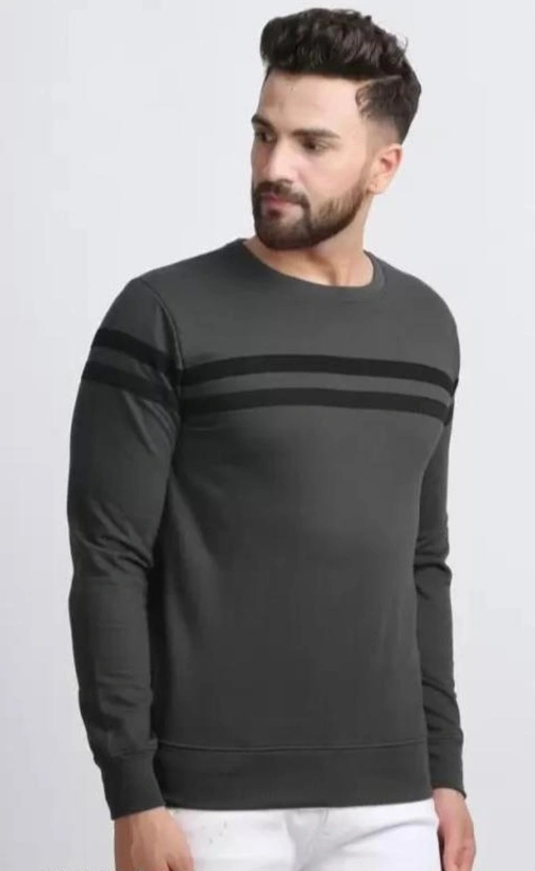 Chest Stripes Full Sleeve Tshirt for Men - XL