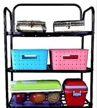Shoe Rack 3 Shelves Durable and Multipurpose Metal Shoe Rack Shoe Stand Shelf Metal, Plastic Collapsible Shoe Stand (Black, 3 Shelves, DIY(Do-It-Yourself))