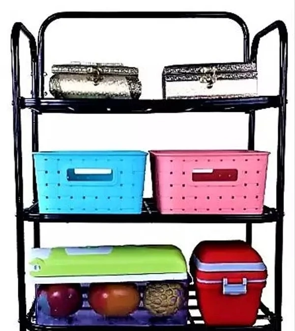 Shoe Rack 3 Shelves Durable and Multipurpose Metal Shoe Rack Shoe Stand Shelf Metal, Plastic Collapsible Shoe Stand (Black, 3 Shelves, DIY(Do-It-Yourself))
