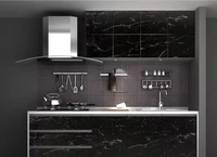 Shree Black Marble Foil Kitchen Stickers Oil-Proof Waterproof
